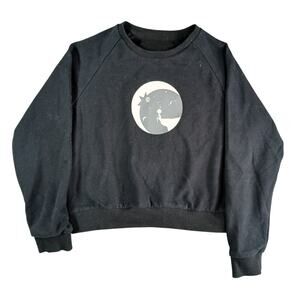 Zyia Active Kids Sweatshirt 10-11 Black Crewneck Unisex Sweater Space Stretch